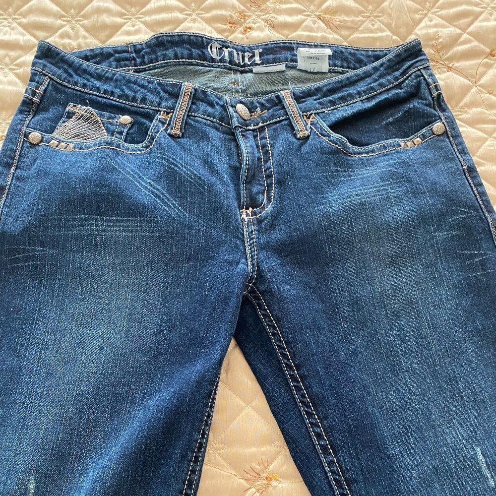 Stylish Cruel MALLORY Jeans Women’s Size 11/12 LONG Stretch Relaxed Flare Style